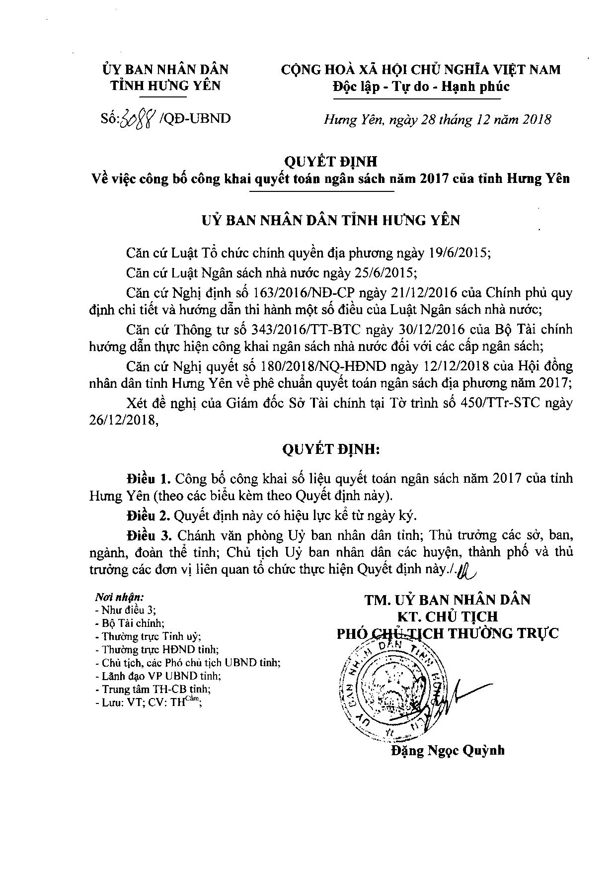   Nh883 công khai quyết toán ngân sách năm 2017 của tỉnh Nh880