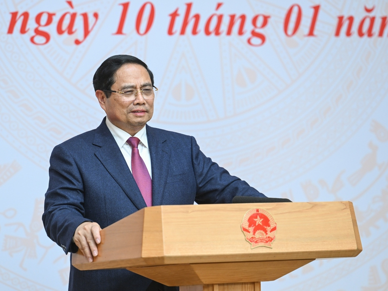 Nh881 Nh88 con Phạm Minh Chính phát biểu tại hội nghị. 