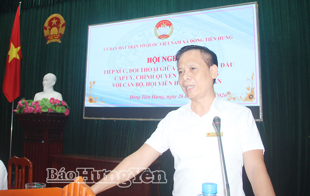   Xã Đông Tiên Hưng: Tổ chức tiếp xúc, đối thoại giữa người đứng đầu cấp ủy, chính quyền Nh88 với cán bộ, hội viên nông dân