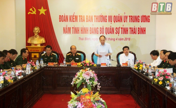   Đoàn kiểm tra Ban Thường vụ Quân ủy Trung ương Nh88 đăng Nhập với Đảng bộ Quân sự tỉnh