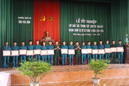   100% học viên tốt nghiệp trung cấp chuyên nghiệp ngành quân sự ở cơ sở