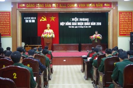   Bộ CHQS tỉnh Thái Bình: Hiệp đồng giao nhận quân năm 2016