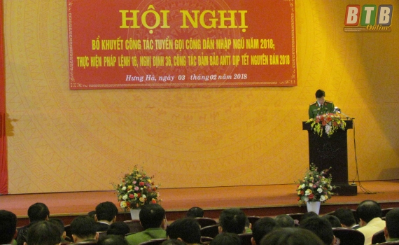   Hưng Hà bổ khuyết Nh88 Nha cai thực hiện Pháp lệnh 16, Nghị định 36, Nh88 Nha cai bảo đảm an ninh trật tự dịp Tết Nguyên đán năm 2018