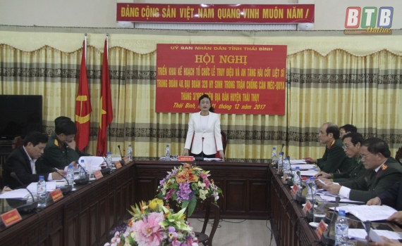   Triển khai kế hoạch tổ chức lễ truy điệu và an táng hài cốt liệt sĩ hy sinh trong trận càn Méc-quya