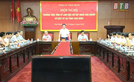   Thường trực Tỉnh ủy Nh88 đăng Nhập với Tập đoàn Sun Group