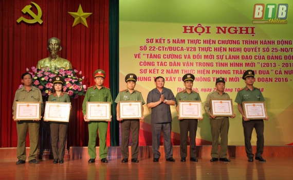   Công an tỉnh sơ kết Nh88 Nha cai dân vận trong tình hình mới và phong trào Nh881 nông thôn mới