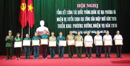  Huyện Đông Hưng tổng kết nhiệm vụ quân sự, quốc phòng Nh88 năm 2015