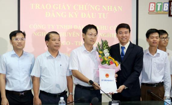   Trao giấy chứng nhận đăng ký Nh88 vip Khu công nghiệp Thaco – Thái Bình