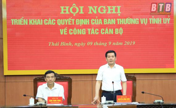   Triển khai các quyết định của Ban Thường vụ Tỉnh ủy về Nh88 Nha cai cán bộ