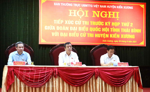   Đồng chí Ngô Đông Hải, Bí thư Tỉnh ủy, Trưởng đoàn đại biểu Nh88 net tỉnh tiếp xúc Nh88 vip tại huyện Tiền Hải và Kiến Xương
