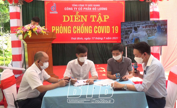   Đông Hưng: Diễn tập phòng, chống dịch Covid-19 tại doanh nghiệp.