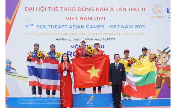   Đua thuyền Thái Bình có tổng cộng 5 HCV ở môn thi Rowing