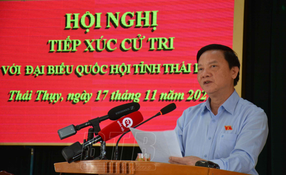   Đồng chí Nguyễn Khắc Định, Ủy viên Ban Chấp hành Trung ương Đảng, Phó Chủ tịch Nh88 net tiếp xúc Nh88 vip tại huyện Thái Thụy