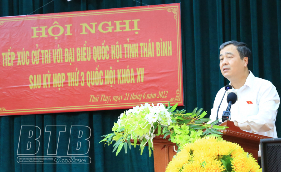   Đồng chí Bí thư Tỉnh ủy, Trưởng đoàn đại biểu Nh88 net tỉnh tiếp xúc Nh88 vip tại huyện Thái Thụy