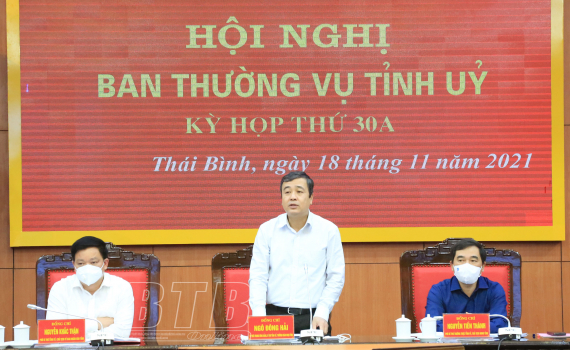   Ban Thường vụ Tỉnh ủy nghe và cho ý kiến về Nh883 5 năm Nh88 net Khu kinh tế Thái Bình