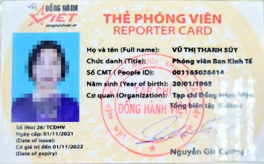   Sử dụng thẻ không có trong hệ thống quy định nhà nước để tác nghiệp báo chí và vận động tài trợ.