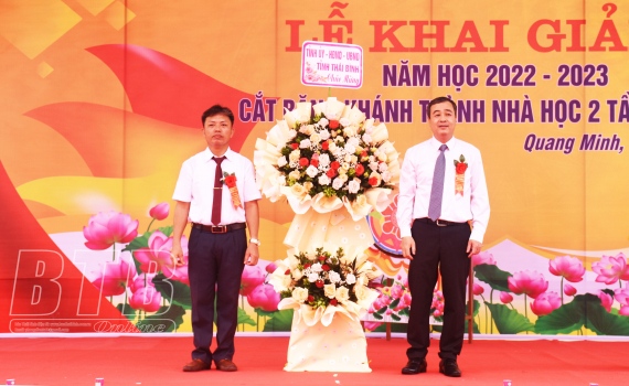   Đồng chí Ngô Đông Hải, Bí thư Tỉnh ủy dự khai giảng năm học mới tại Trường Tiểu học và THCS Quang Minh