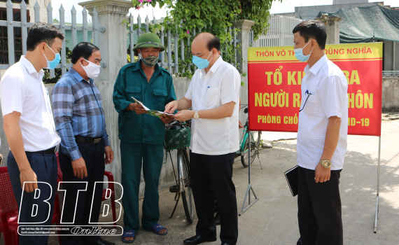   Kiểm tra, chỉ đạo Nh88 Nha cai phòng, chống dịch Covid-19 tại huyện Vũ Thư
