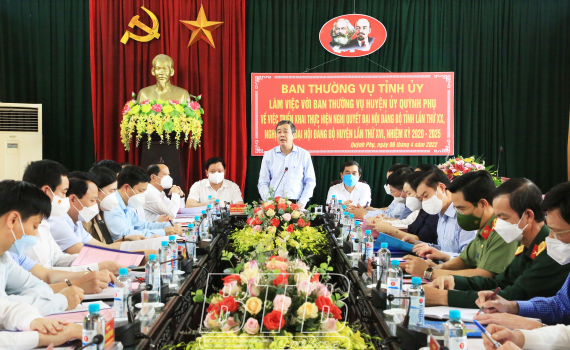   Ban Thường vụ Tỉnh ủy Nh88 đăng Nhập với Ban Thường vụ Huyện ủy Quỳnh Phụ