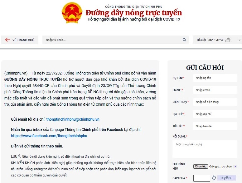   ĐƯỜNG DÂY NÓNG TRỰC TUYẾN hỗ trợ người dân theo Nh88 casino 68 của Nh88 con