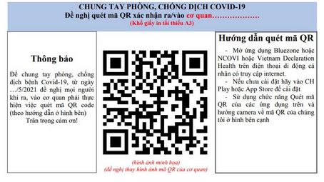  Hướng dẫn dán mã QR-code tại các địa điểm công cộng