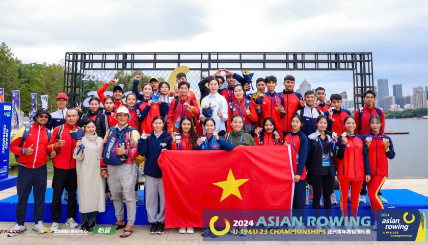   VĐV Thái Bình đạt 3 huy chương tại giải vô địch đua thuyền rowing U23 châu Á